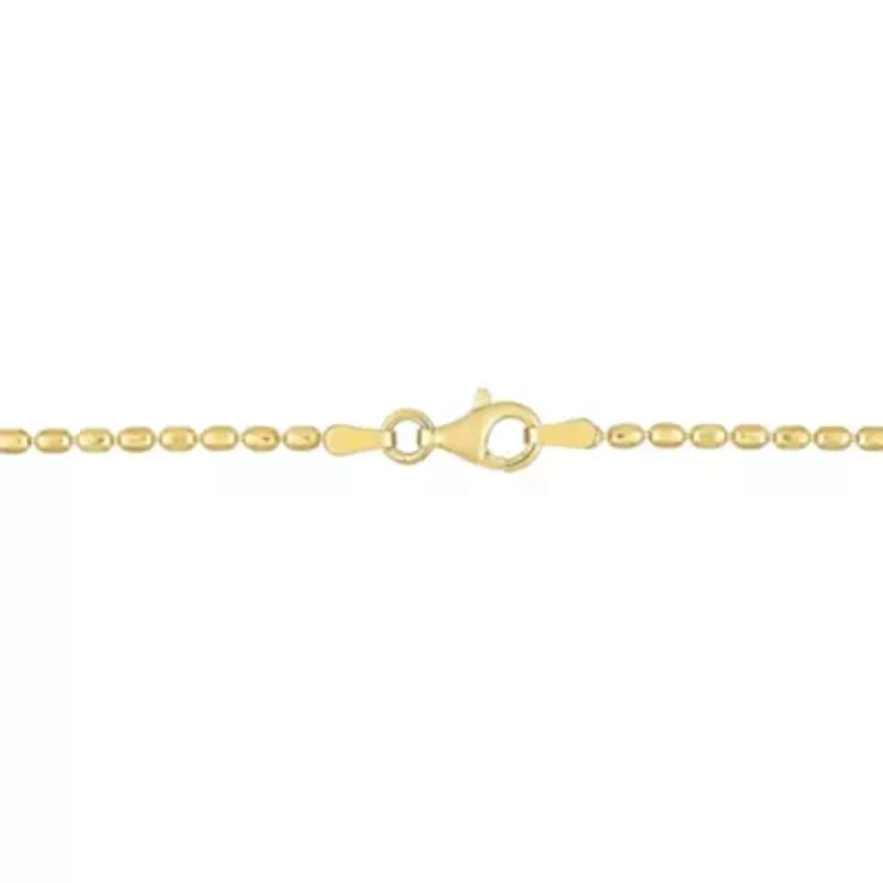 Oval Ball Chain Necklace in 18k Yellow Gold Plated Sterling Silver, 16"