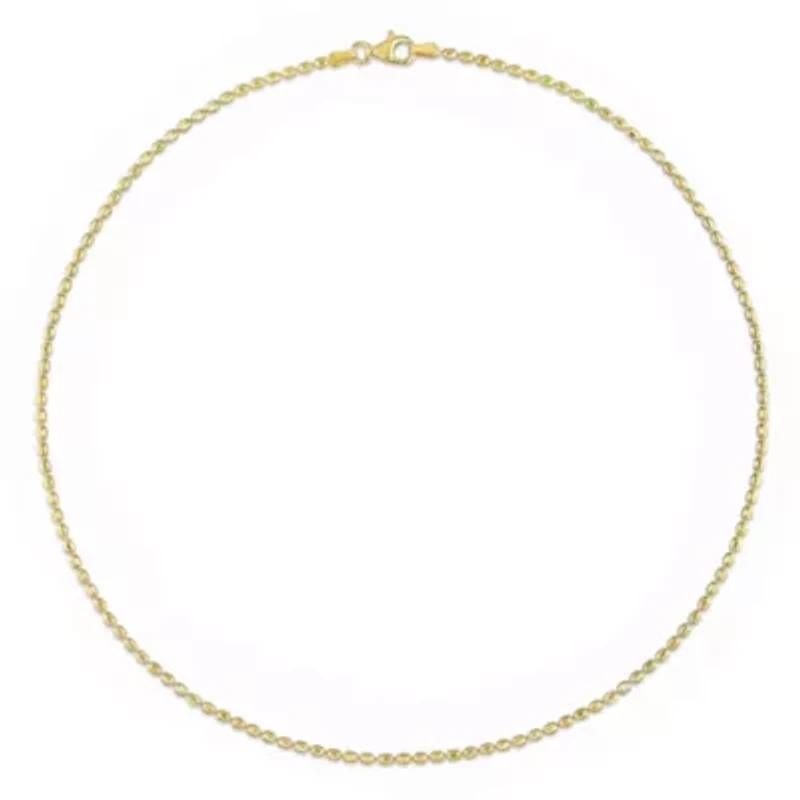 Oval Ball Chain Necklace in 18k Yellow Gold Plated Sterling Silver, 16"