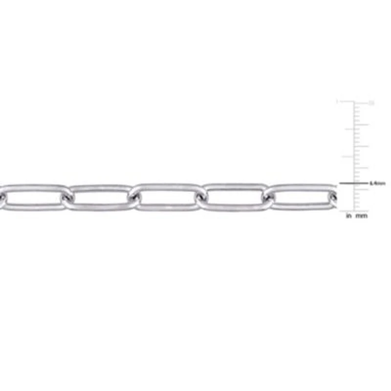 6MM Polished Paperclip Chain Necklace in Sterling Silver, 24"