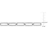 6MM Polished Paperclip Chain Necklace in Sterling Silver, 24"