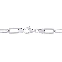 6MM Polished Paperclip Chain Necklace in Sterling Silver, 24"