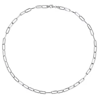 6MM Polished Paperclip Chain Necklace in Sterling Silver, 24"