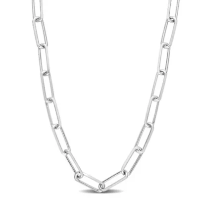 5MM Diamond Cut Paperclip Chain Necklace in Sterling Silver, 24"