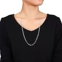 5MM Diamond Cut Paperclip Chain Necklace in Sterling Silver, 24"