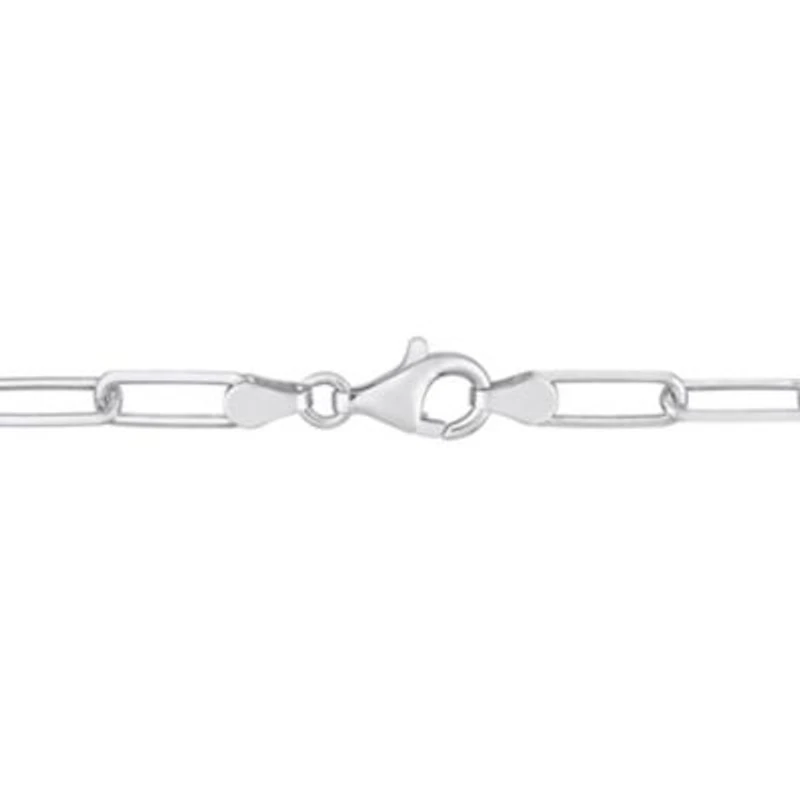 5MM Diamond Cut Paperclip Chain Necklace in Sterling Silver, 24"