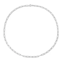 5MM Diamond Cut Paperclip Chain Necklace in Sterling Silver, 24"