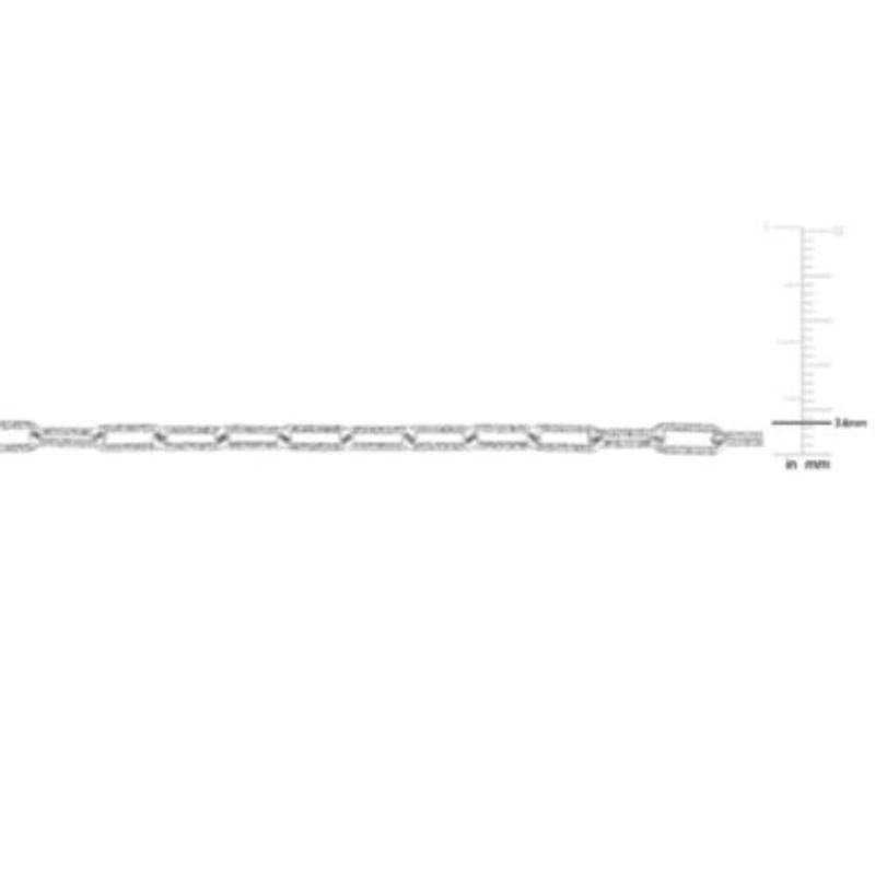 3.5MM Fancy Paperclip Chain Necklace in Sterling Silver, 20"