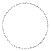 3.5MM Fancy Paperclip Chain Necklace in Sterling Silver, 20"