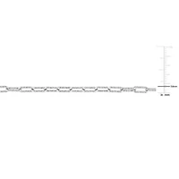 3.5MM Fancy Paperclip Chain Necklace in Sterling Silver, 24"