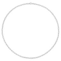 3.5MM Fancy Paperclip Chain Necklace in Sterling Silver, 24"