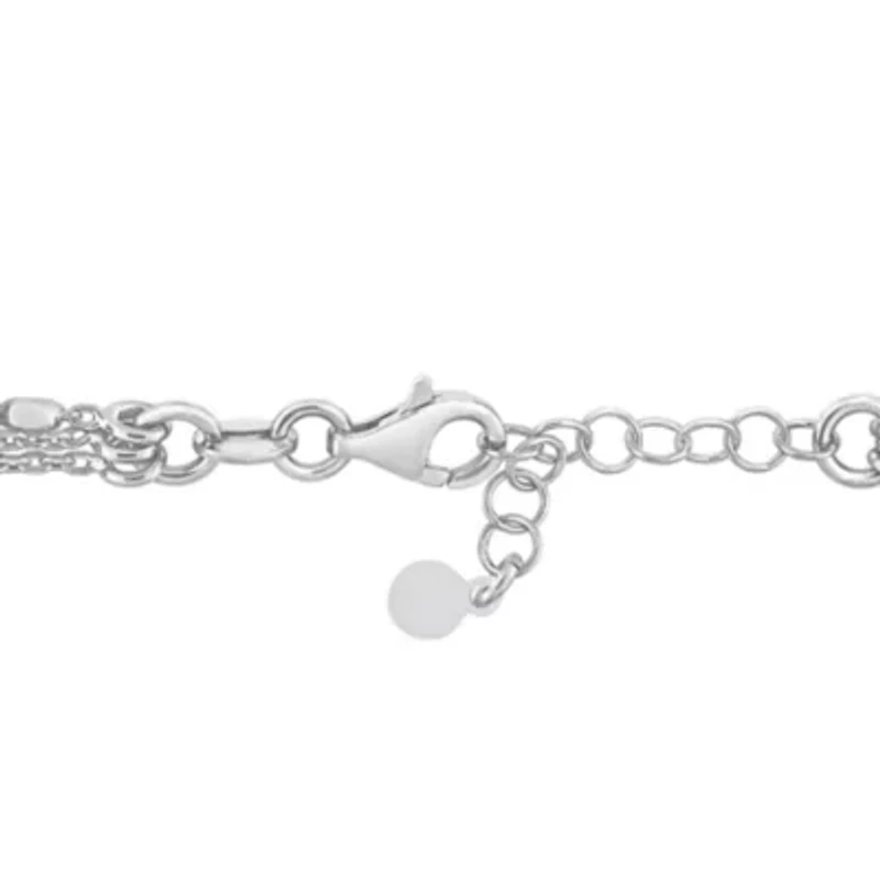 Multi-Strand Link Bracelet in Sterling Silver, 7.5"
