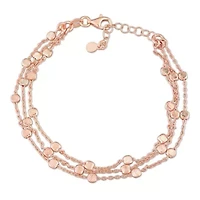 Multi-Strand Chain Bracelet in 18k Rose Gold Plated Sterling Silver, 7.5"