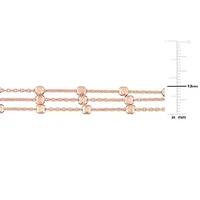 Multi-Strand Chain Bracelet in 18k Rose Gold Plated Sterling Silver, 7.5"