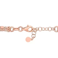 Multi-Strand Chain Bracelet in 18k Rose Gold Plated Sterling Silver, 7.5"