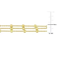Multi-Strand Chain Bracelet in 18k Yellow Gold Plated Sterling Silver, 7.5"