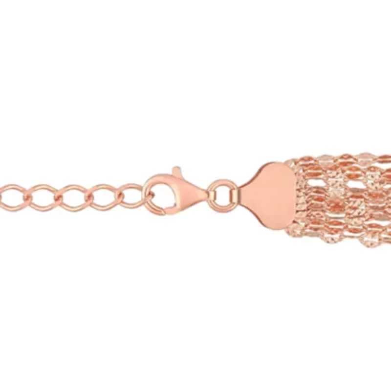 Multi-Strand Chain Necklace in 18k Rose Gold Plated Sterling Silver, 18"