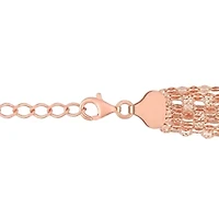 Multi-Strand Chain Necklace in 18k Rose Gold Plated Sterling Silver, 18"
