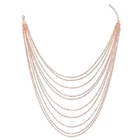 Multi-Strand Chain Necklace in 18k Rose Gold Plated Sterling Silver, 18"