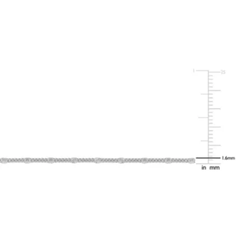 Double Curb Link Chain Necklace in Sterling Silver, 16"