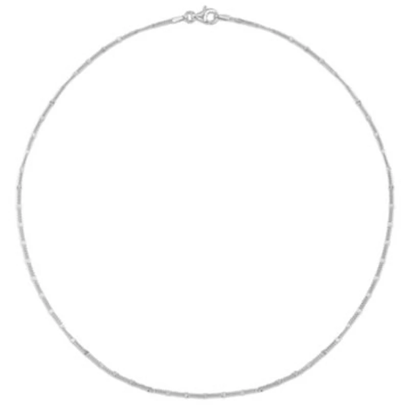 Double Curb Link Chain Necklace in Sterling Silver, 16"