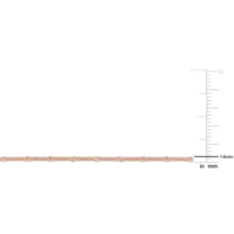 Double Curb Link Chain Necklace in 18k Rose Gold Plated Sterling Silver, 24"