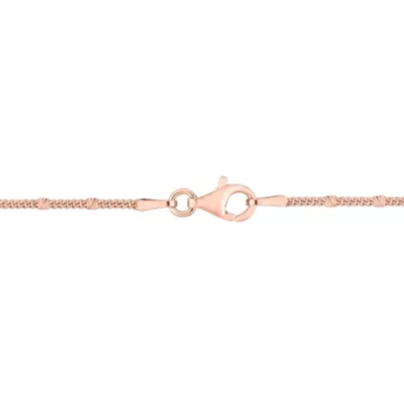 Double Curb Link Chain Necklace in 18k Rose Gold Plated Sterling Silver, 24"