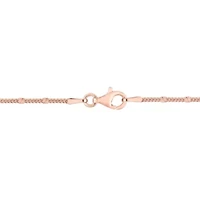 Double Curb Link Chain Necklace in 18k Rose Gold Plated Sterling Silver, 24"