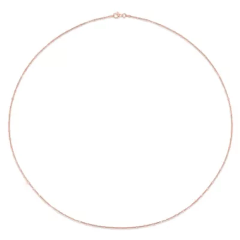 Double Curb Link Chain Necklace in 18k Rose Gold Plated Sterling Silver, 24"