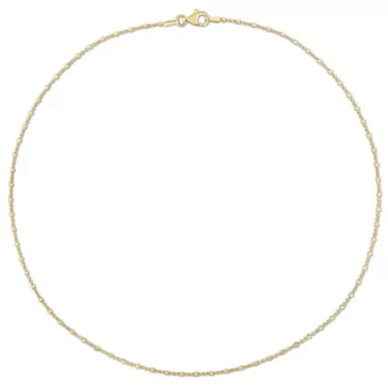 Bead Chain Necklace in 18k Yellow Gold Plated Sterling Silver, 16"