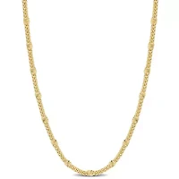 Double Curb Link Chain Necklace in 18k Yellow Gold Plated Sterling Silver, 20"
