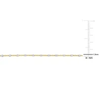 Two-Tone White Bead Chain Necklace in 18k Yellow Gold Plated Sterling Silver, 20"