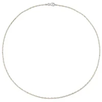 Two-Tone White Bead Chain Necklace in 18k Yellow Gold Plated Sterling Silver, 20"