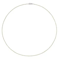 Two-Tone White Bead Chain Necklace in 18k Yellow Gold Plated Sterling Silver, 24"