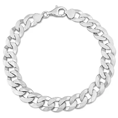 10.2MM Curb Link Chain Anklet in Sterling Silver, 9"