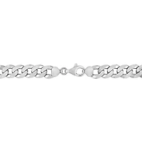 10.2MM Curb Link Chain Anklet in Sterling Silver, 9"