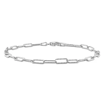 3MM Fancy Paperclip Chain Bracelet in Sterling Silver, 9"