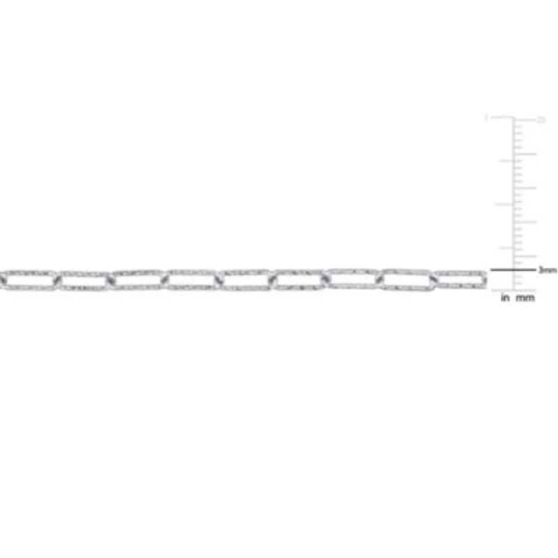 3MM Fancy Paperclip Chain Bracelet in Sterling Silver, 9"