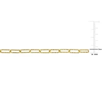 3MM Fancy Paperclip Chain Bracelet in 18k Yellow Gold Plated Sterling Silver, 9"