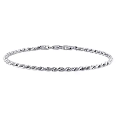 2.2MM Rope Chain Anklet in Sterling Silver