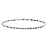 2.2MM Rope Chain Anklet in Sterling Silver