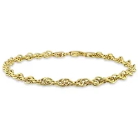 3.7MM Singapore Chain Anklet in 18K Yellow Gold Plated Sterling Silver