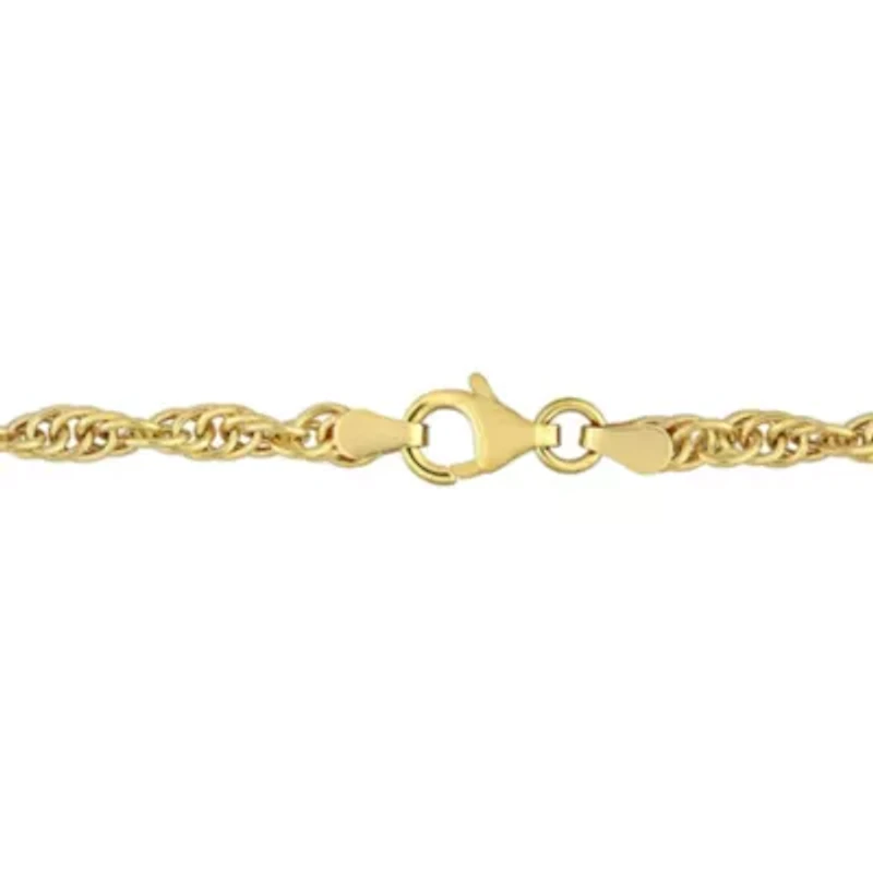 3.7MM Singapore Chain Anklet in 18K Yellow Gold Plated Sterling Silver