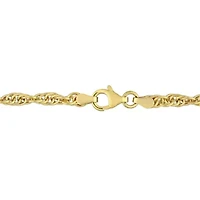 3.7MM Singapore Chain Anklet in 18K Yellow Gold Plated Sterling Silver