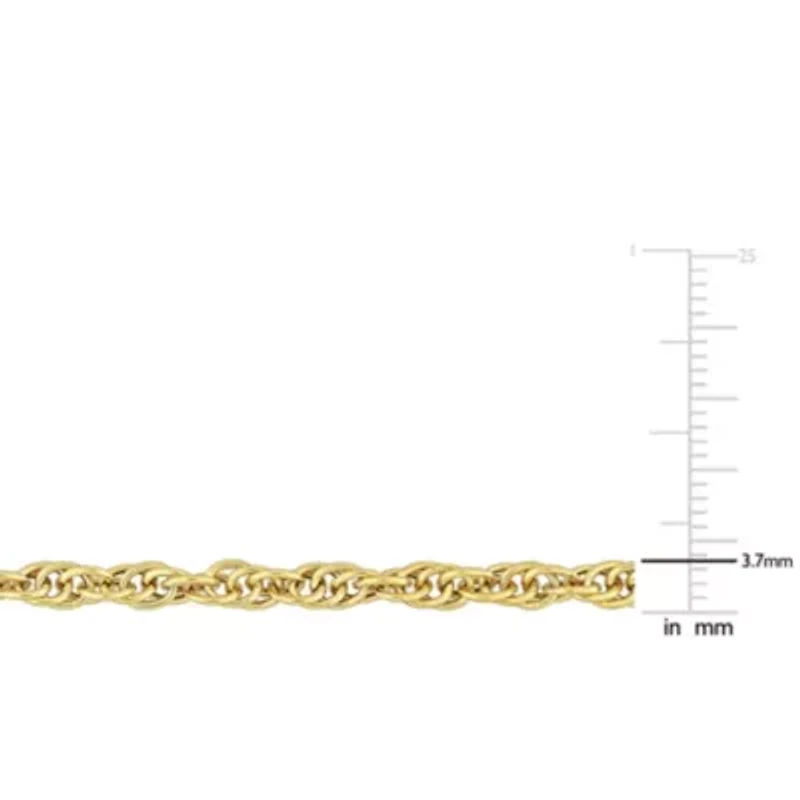 3.7MM Singapore Chain Anklet in 18K Yellow Gold Plated Sterling Silver