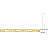 3.8MM Figaro Bracelet in 18k Yellow Gold Plated Sterling Silver, 9