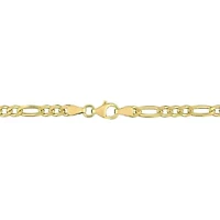 3.8MM Figaro Bracelet in 18k Yellow Gold Plated Sterling Silver, 9
