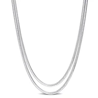 2 Pc Set of 16" and 18" Snake Chains in Sterling Silver