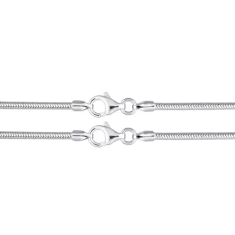 2 Pc Set of 16" and 18" Snake Chains in Sterling Silver