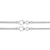 2 Pc Set of 16" and 18" Snake Chains in Sterling Silver
