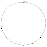 1 CT TW Black Diamond Bead Necklace in Sterling Silver